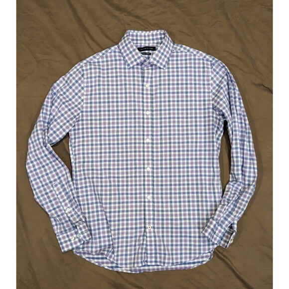 Tommy Hilfiger Other - Tommy Hilfiger Purple Check  Stretch Slim Fit Shirt Mens Size 15.5 Medium M